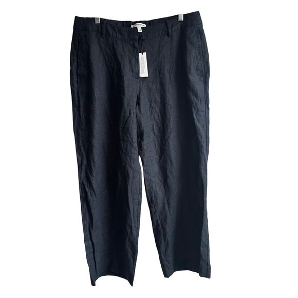 Banana Republic The Everyday Wide Leg Linen Pant Black L Petite 713516 - Picture 3 of 13